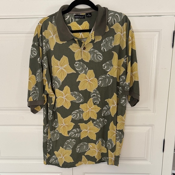 Montage by Mon Cheri Other - Montage by Mon Cheri Olive Floral Polo Shirt